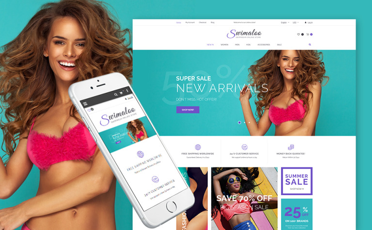 Swimaloo - Swimwear Online Store Responsive Magento Theme Big Screenshot Swimaloo - Swimwear Online Store Magento Theme New Screenshots BIG