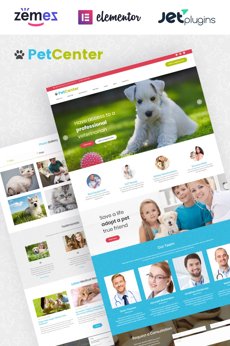 WordPress Theme namens "PetCenter - Tierpflege" #62035