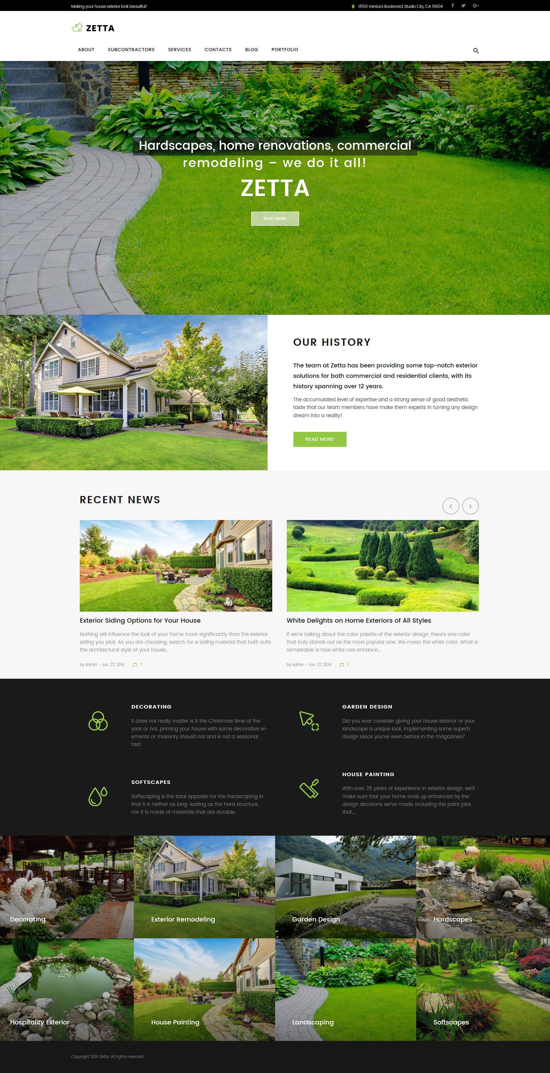 "Zetta - Exterior, Garden & Landscape" 响应式WordPress模板 #62031