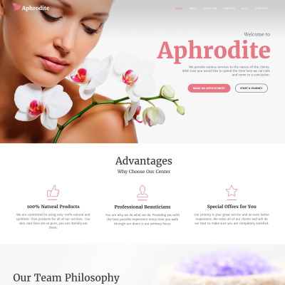 Aphrodite - Beauty & SPA Salon Responsive WordPress Theme #62118
