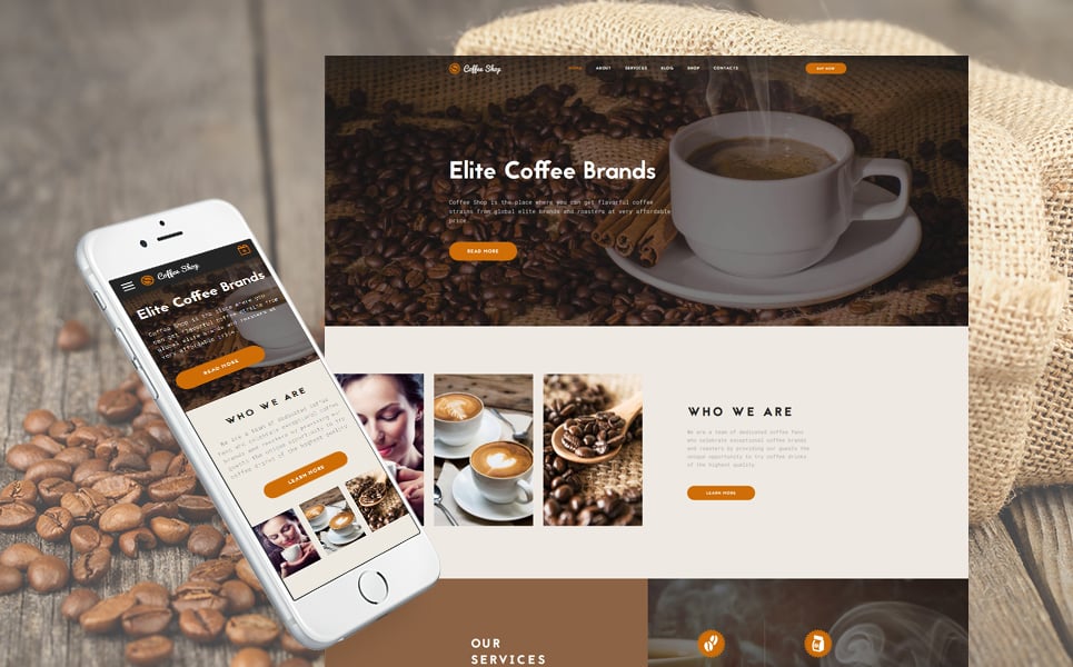 Coffee Shop Multipage Website Template New Screenshots BIG