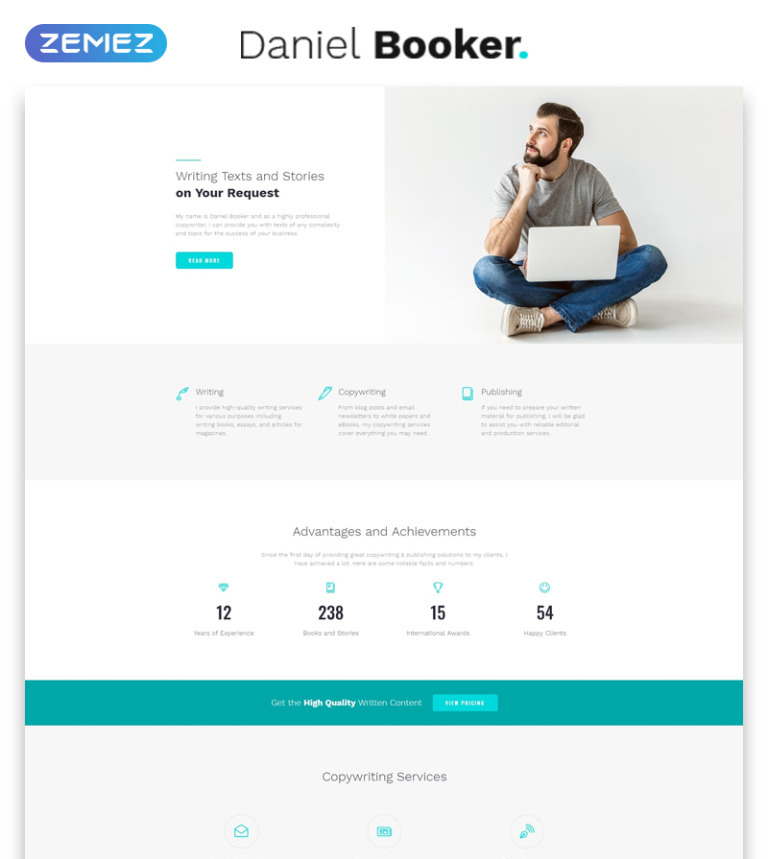   Daniel Booker - Elegant Personal Page Multipage HTML Website Template