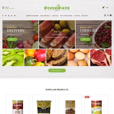 "FoodFate - Supermarché" thème PrestaShop adaptatif #62186