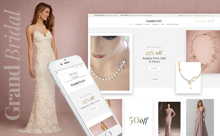 Grand Bridal Responsive Magento Template Big Screenshot Grand Bridal Magento Theme New Screenshots BIG