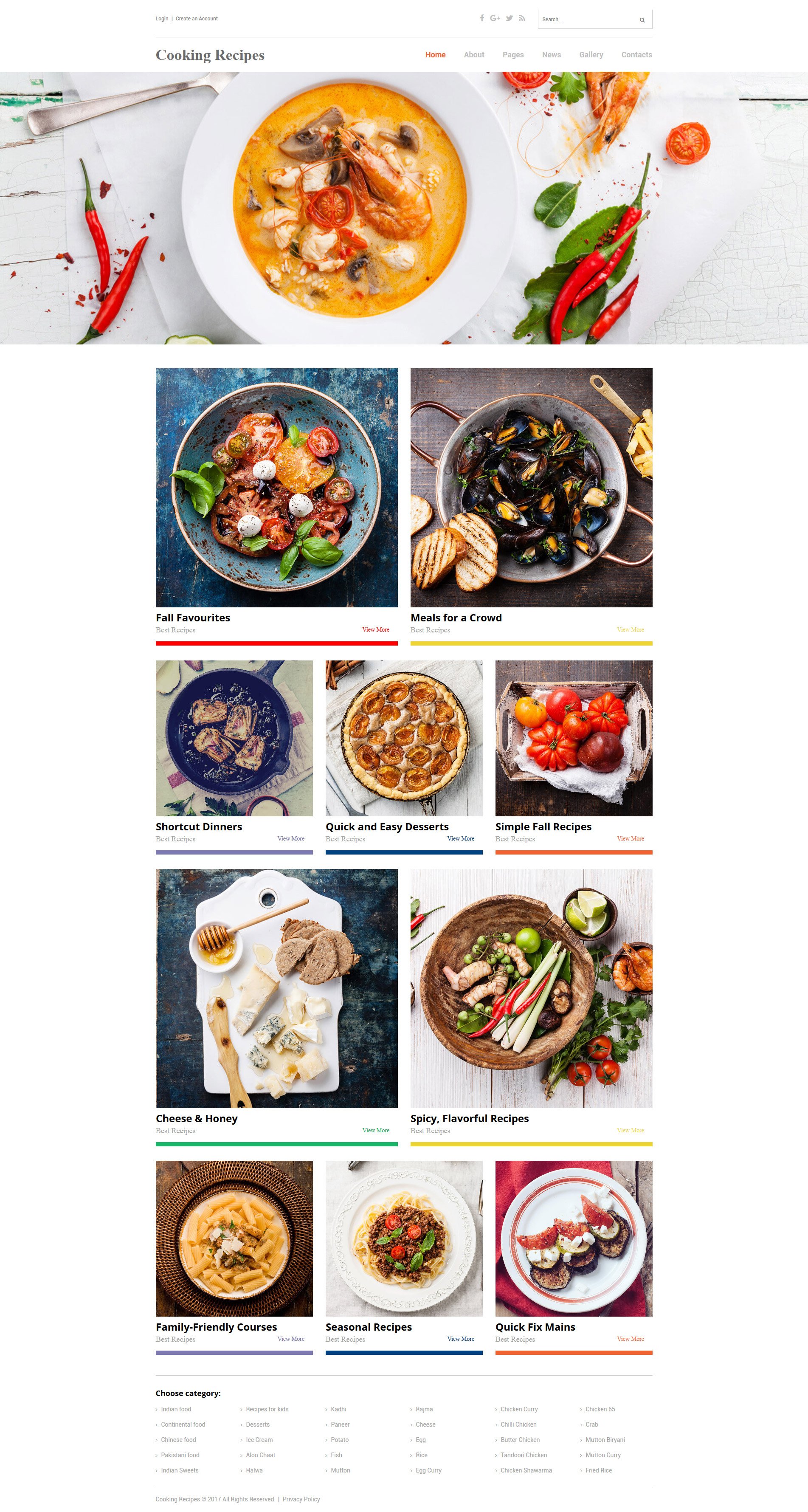 Joomla Vorlage namens "Cooking Recipes Responsive" #62147 - Screenshot
