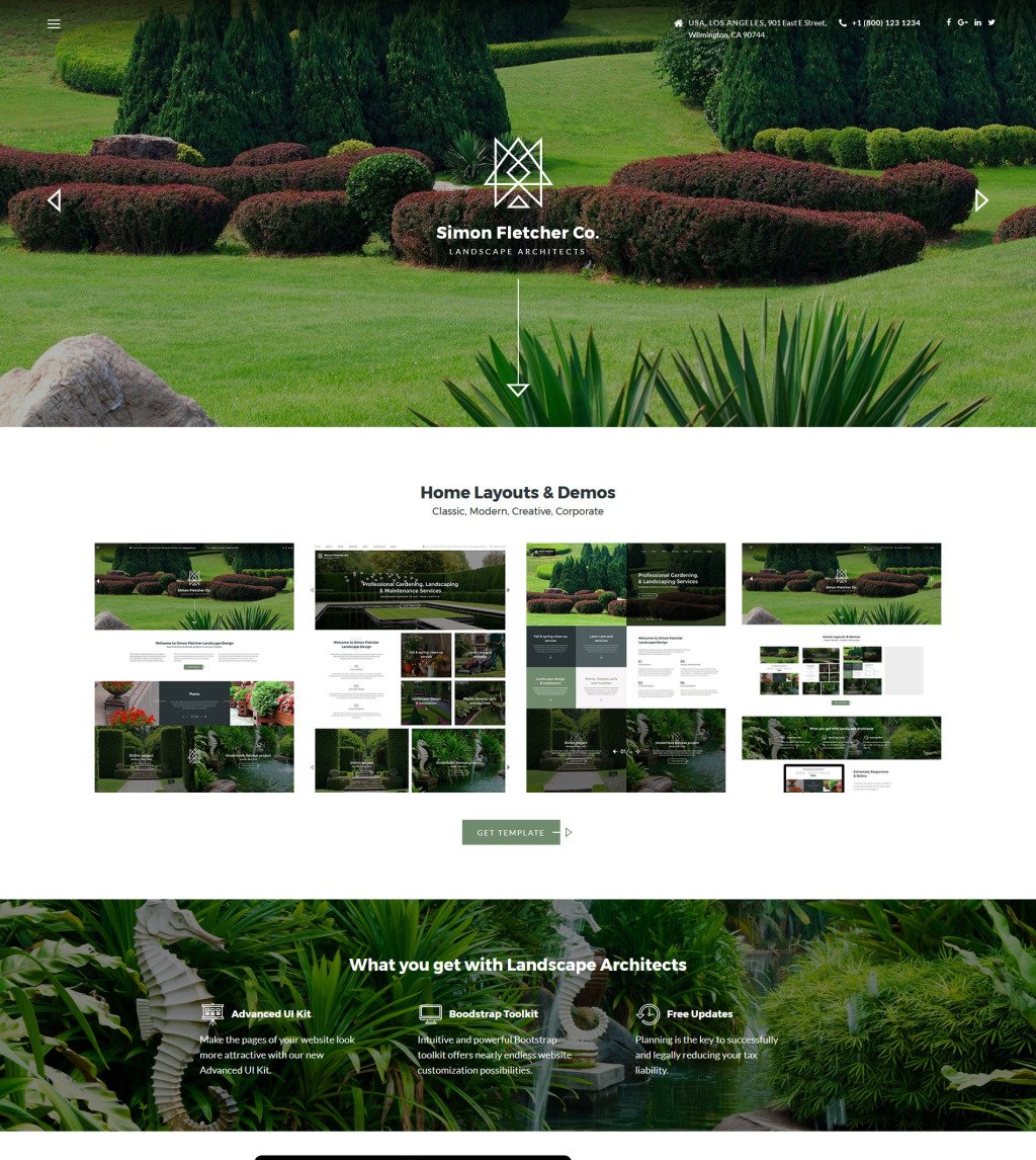 Demo Preview for Landscape Architects Website Template 62143