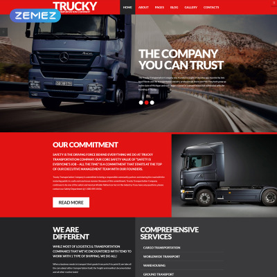 Modello Joomla Responsive #62150 "Trucky - Transportation Responsive" #62150