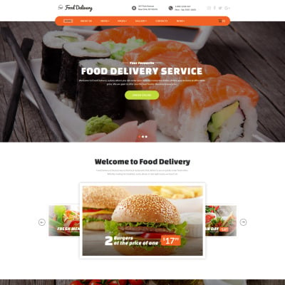 Fast Food Restaurant Responsive Šablona Webových Stránek