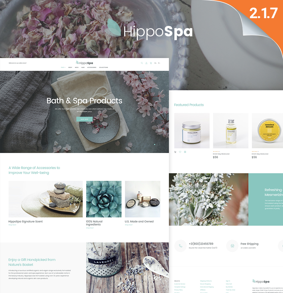 Tema Magento "HippoSpa" #62104