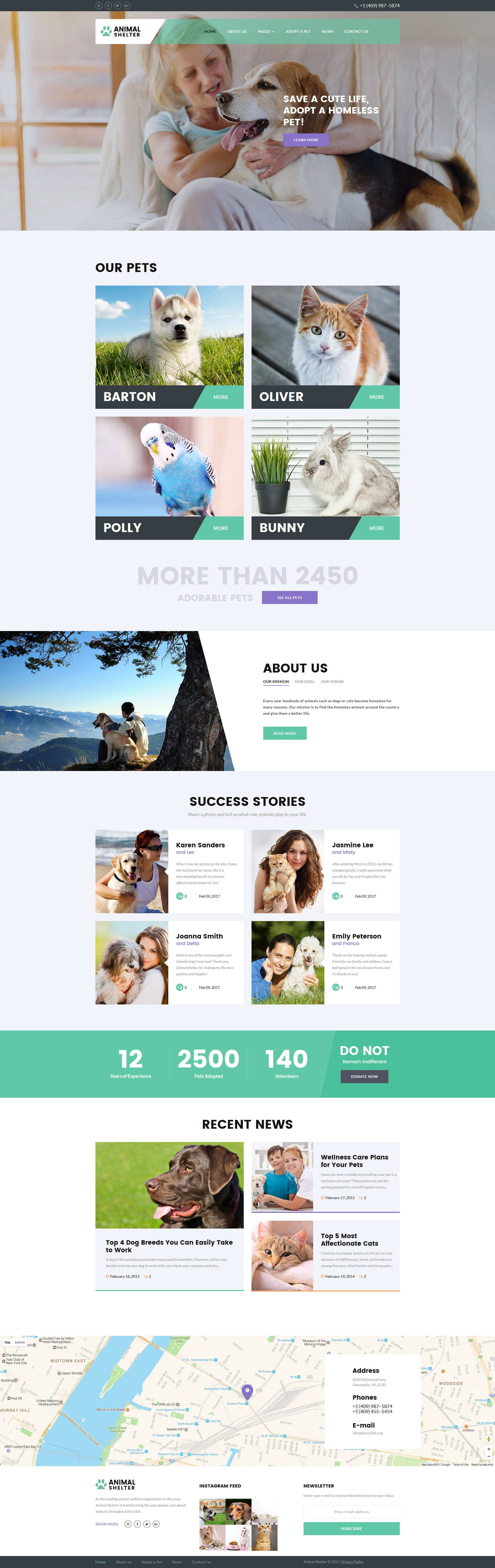 Template Joomla Responsive #62140 "Animal Shelter"