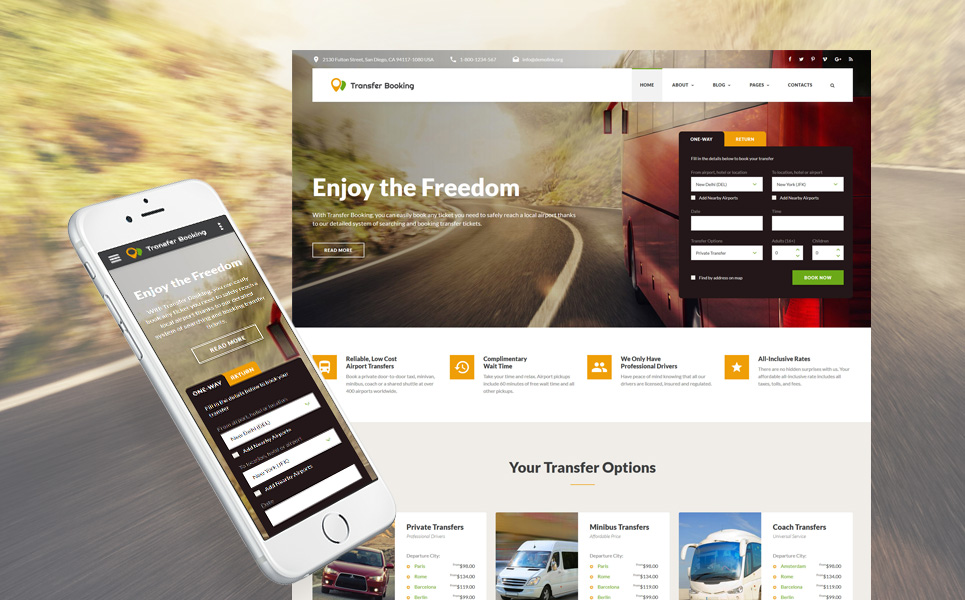 Transfer Booking - Airport Shuttle Services Website Template 