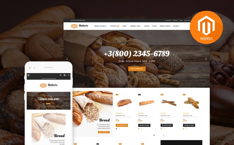Bakerix - Bakery & Cakes Responsive Responsive Magento Theme Big Screenshot Bakerix - Bakery & Cakes Responsive Magento Theme New Screenshots BIG