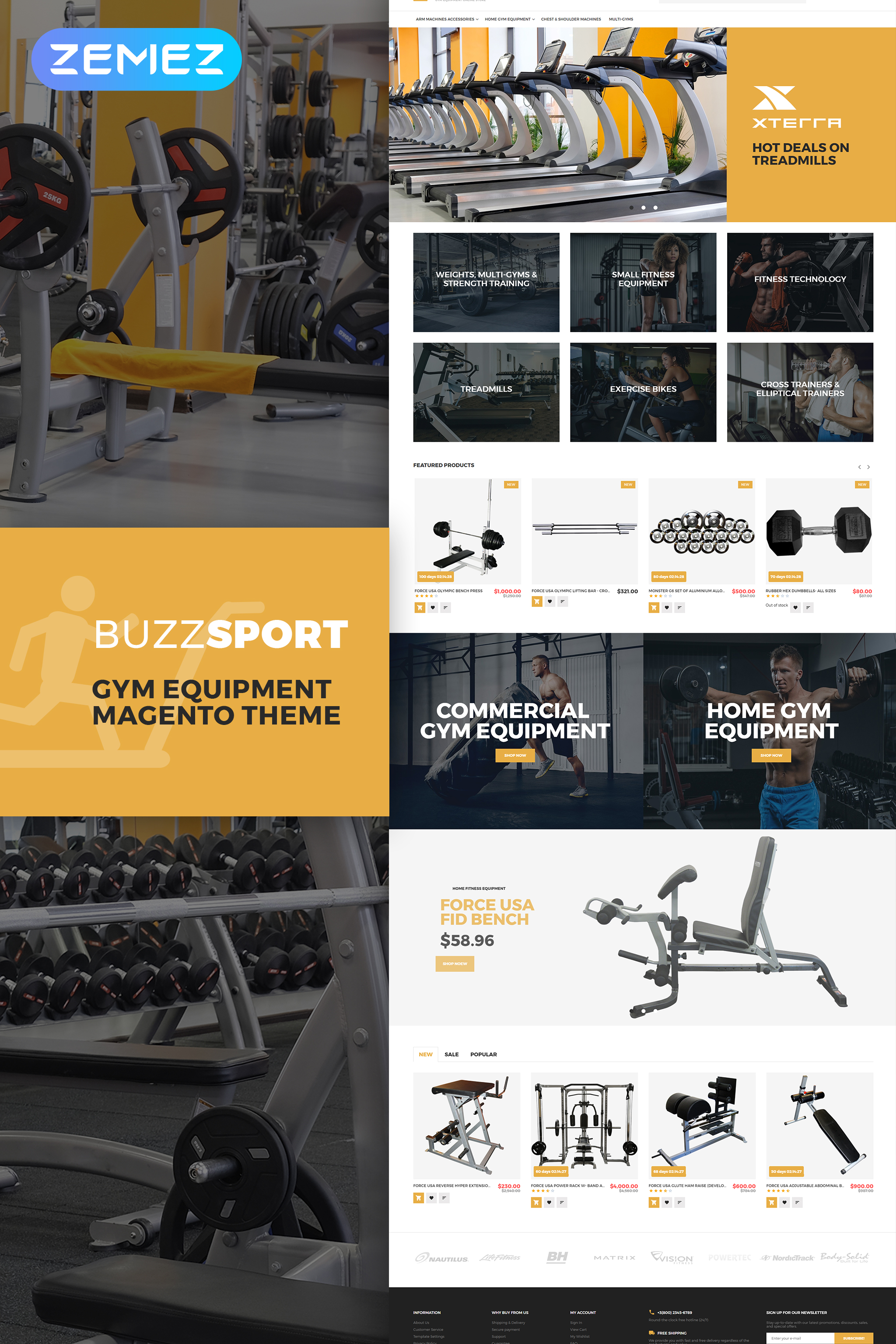 "BuzzSport - Gym Equipment" thème Magento #62291