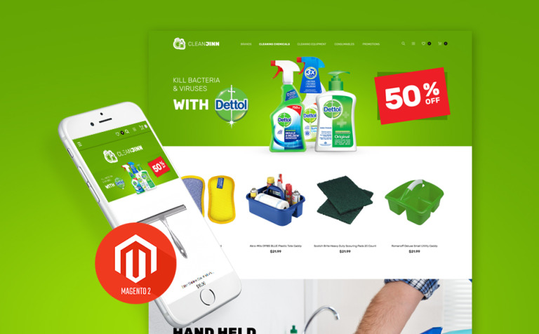 CleanJinn - Cleaning Supplies and Tools Store Responsive Responsive Magento Template Big Screenshot CleanJinn - Cleaning Supplies and Tools Store Responsive Magento Theme New Screenshots BIG