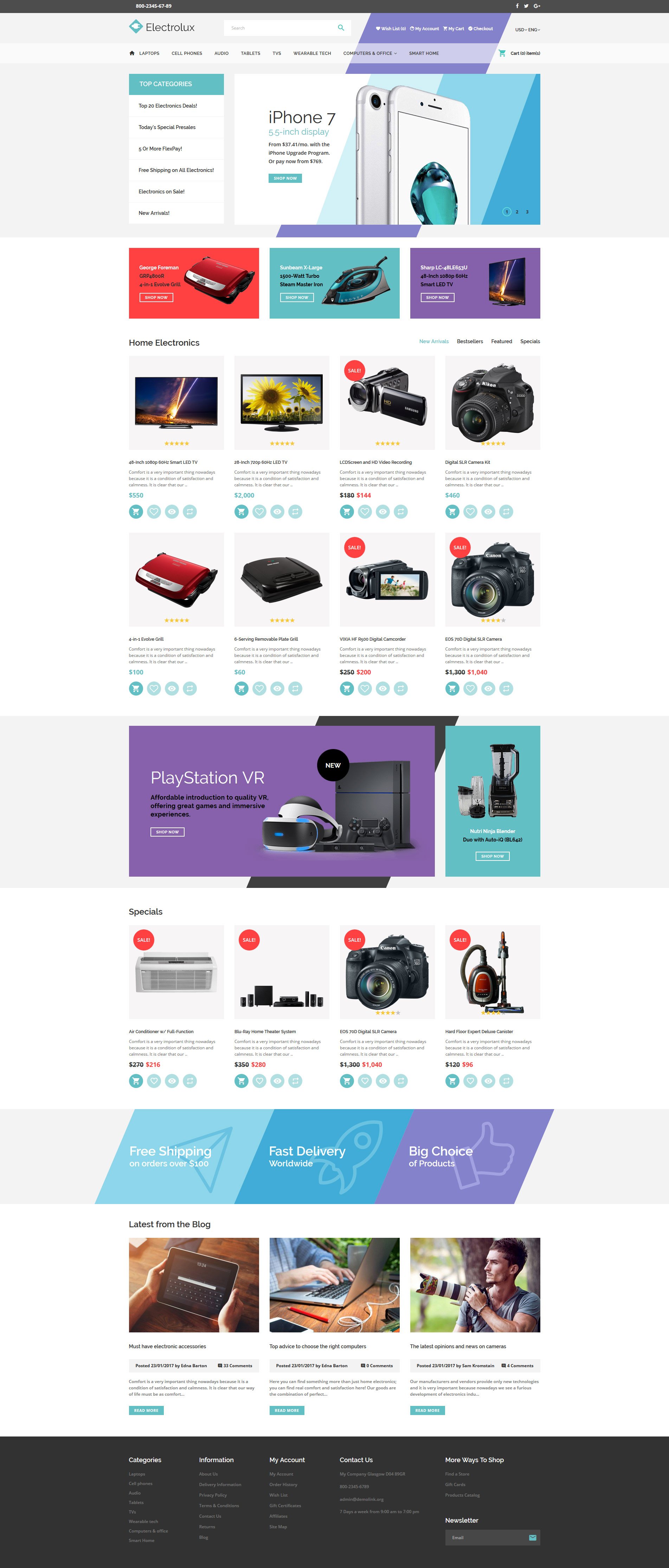 Electronics Store Responsive OpenCart Template New Screenshots BIG