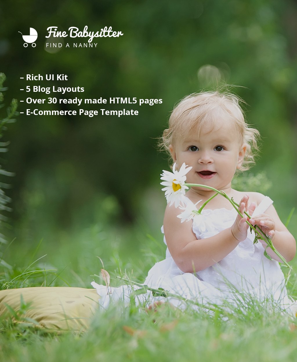 "Fine Babysitter - Site multi-page des services babysitter" modèle web adaptatif #62238