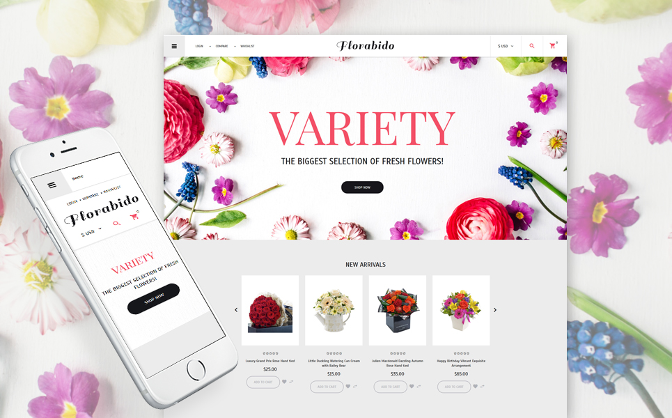 Flower Shop Responsive VirtueMart Template New Screenshots BIG