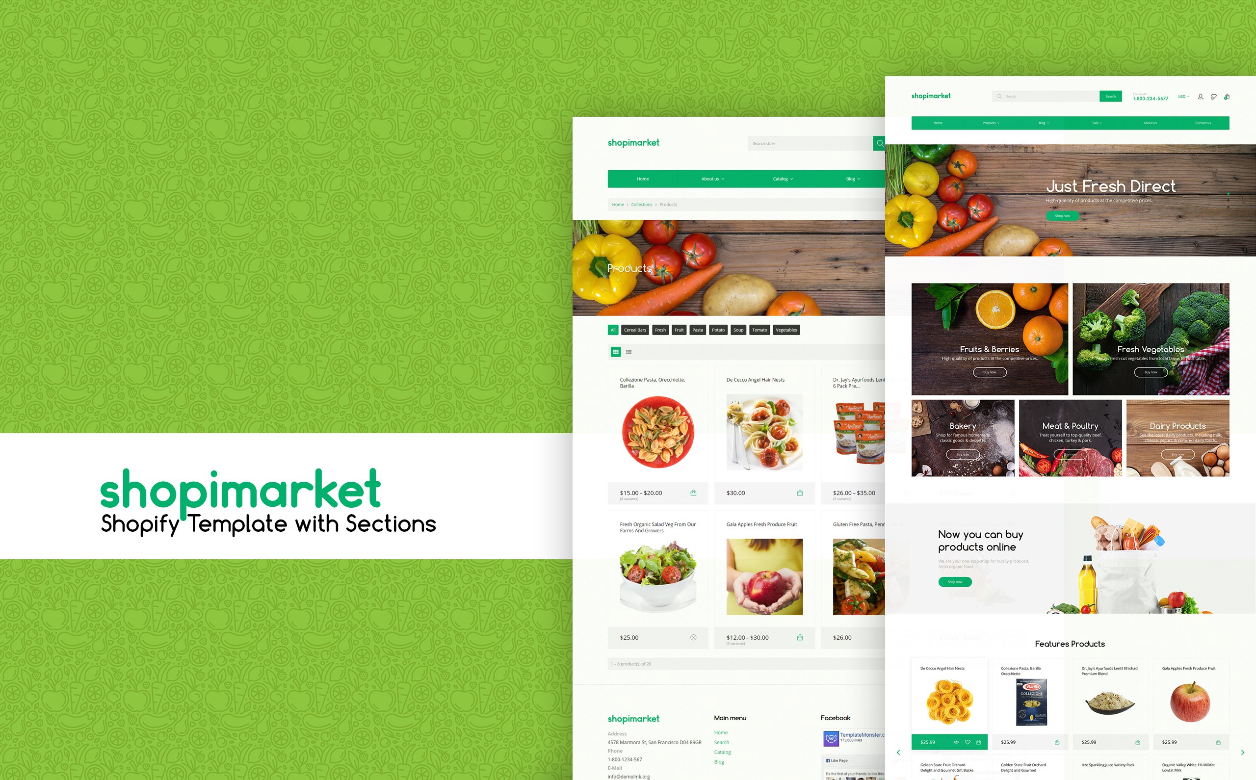 Food Store Responsive Shopify Theme New Screenshots BIG