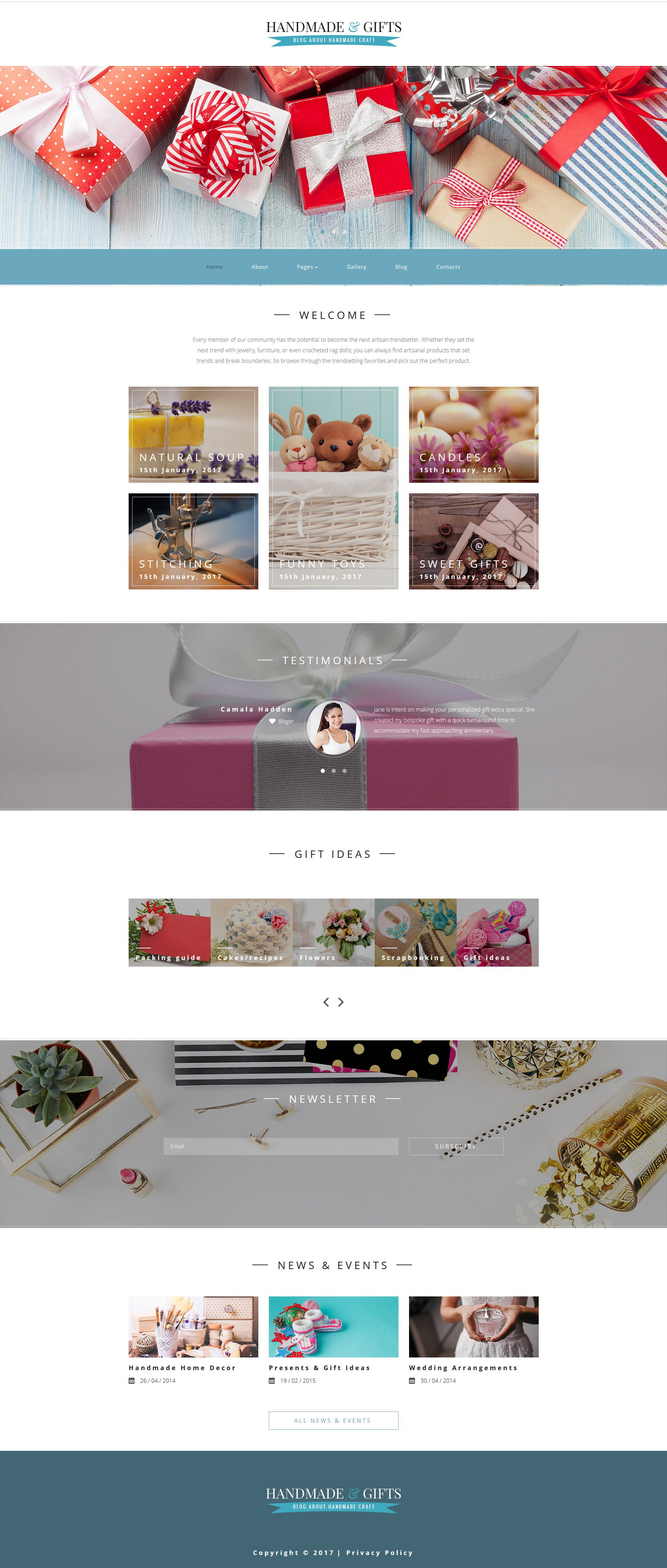 "Handmade & Gifts - Crafts Blog and Gift Store" Responsive Joomla Template №62277 - screenshot