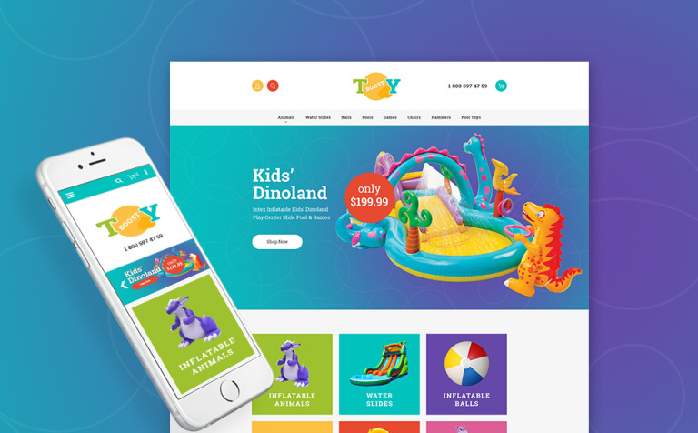 Inflatable Toys Responsive Magento Template Big Screenshot Inflatable Toys Magento Theme New Screenshots BIG