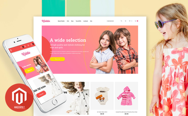 Kids Clothing Mobile-Optimized Responsive Magento Theme Big Screenshot Kids Clothing Mobile-Optimized Magento Theme New Screenshots BIG