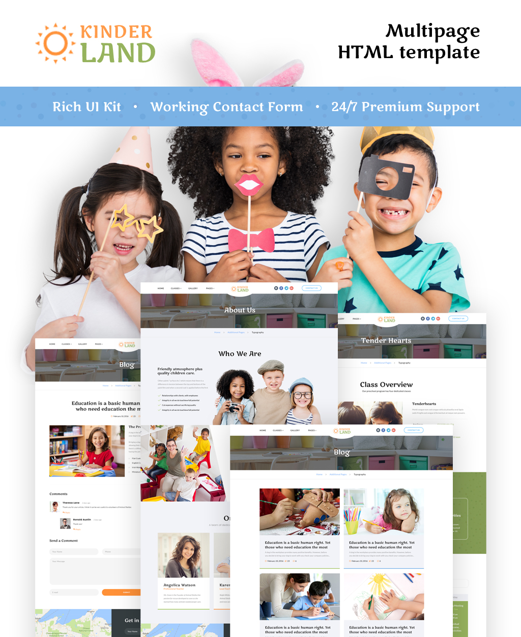"Kinder Land - Kids Center Responsive HTML5" modèle web adaptatif #62263
