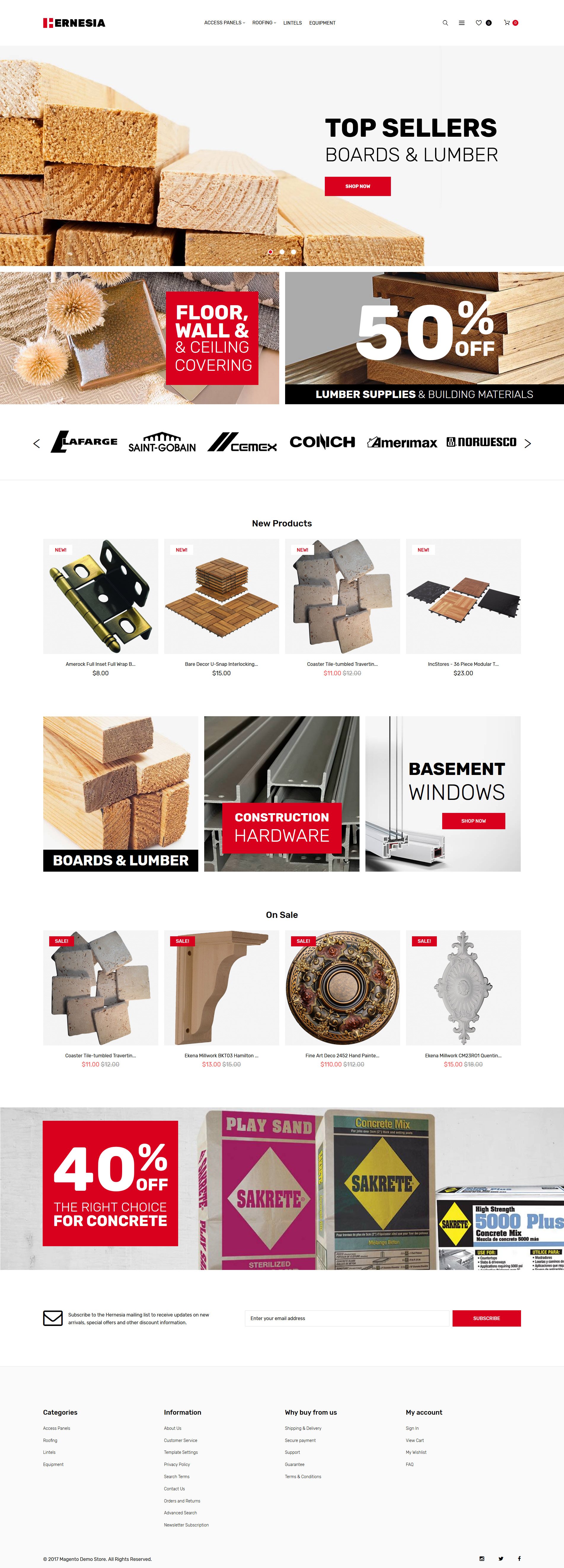 Magento Theme namens "Hernesia - Building Materials Responsive" #62250