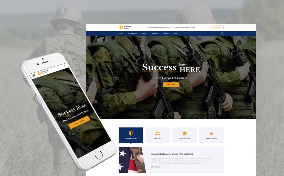 Military School Multipage Website Template New Screenshots BIG