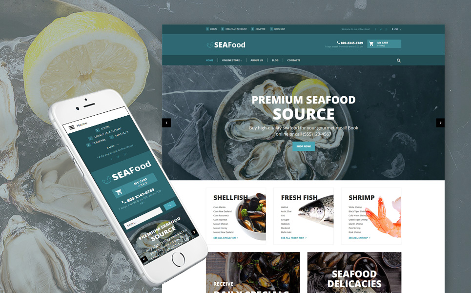 SeaFood - The Best Seafood Delicacies VirtueMart Template New Screenshots BIG