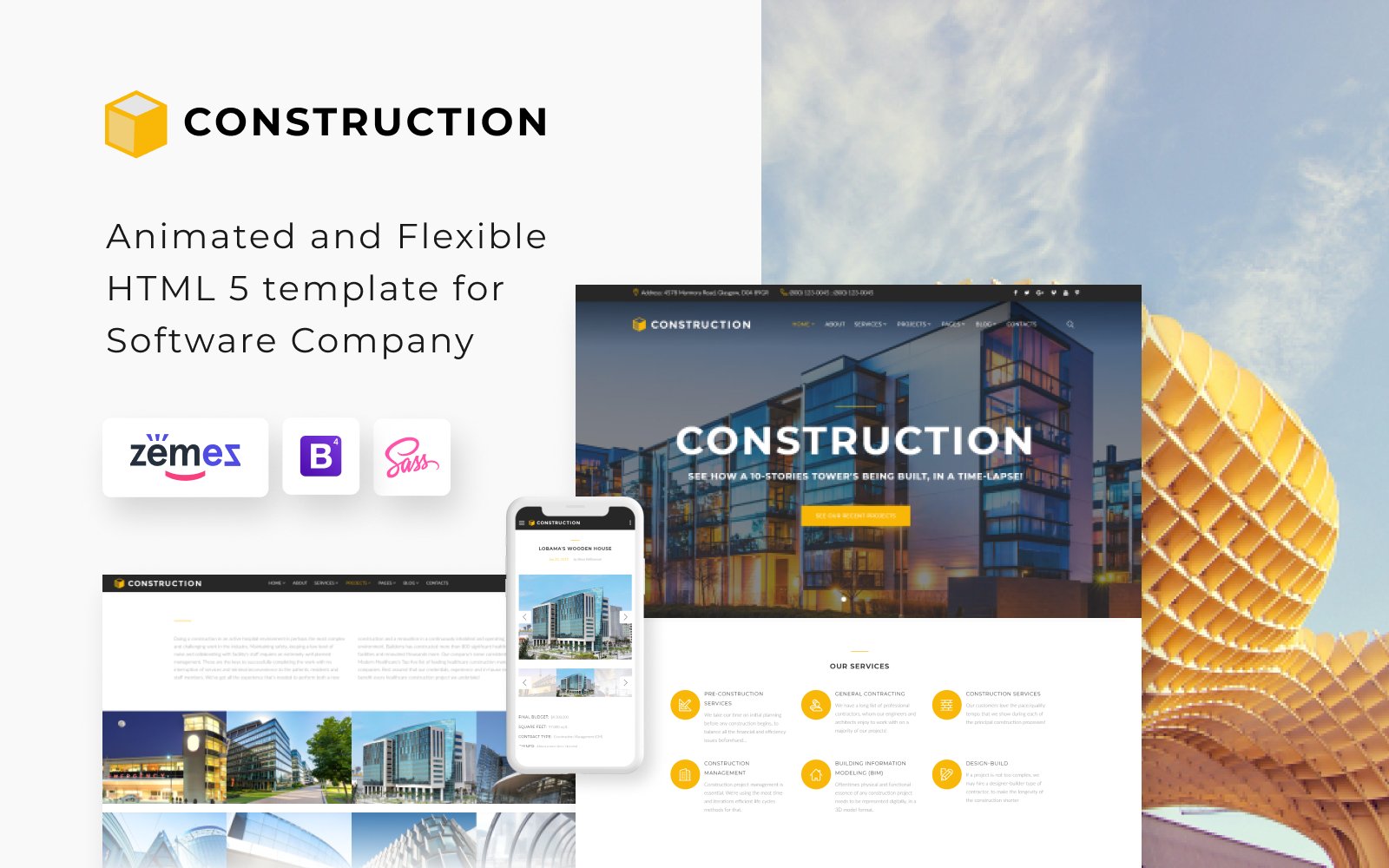 Template Siti Web Responsive #62269 "Construction - Construction Company Responsive Multipage"