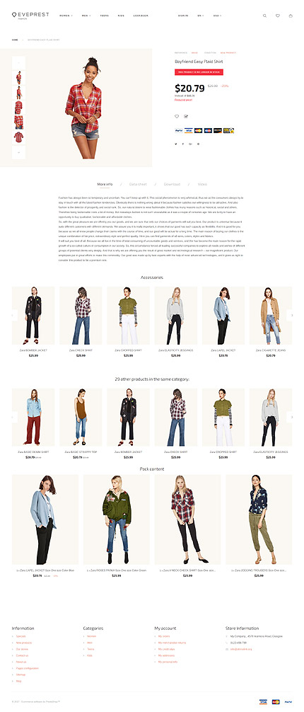 Prestashop Products Page Screenshot