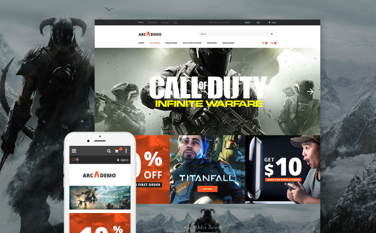 Arcademo - Video Games Shop Responsive Responsive Magento Template Big Screenshot Arcademo - Video Games Shop Responsive Magento Theme New Screenshots BIG