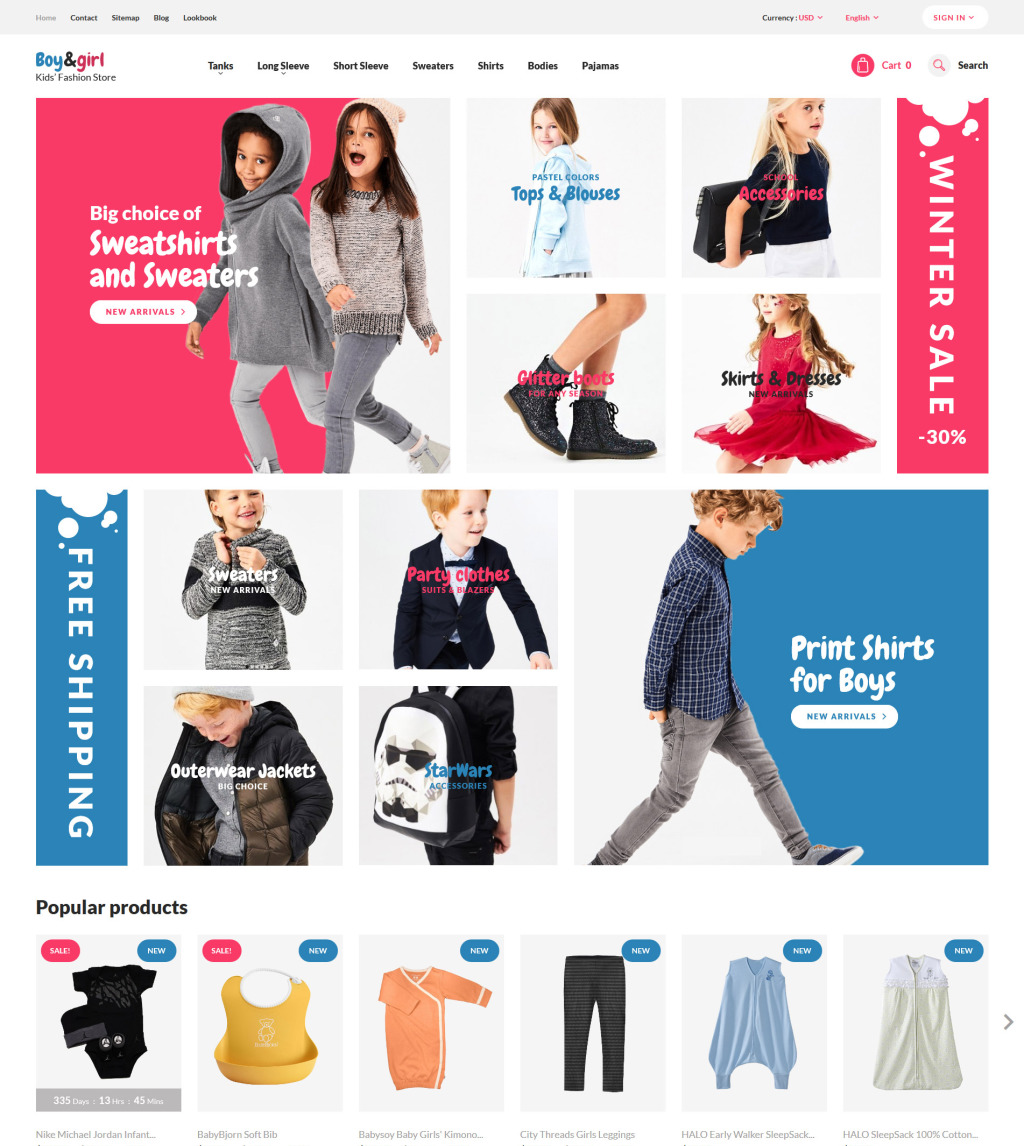 Demo for Boy&Girl - Kids Fashion Responsive PrestaShop Theme #62378