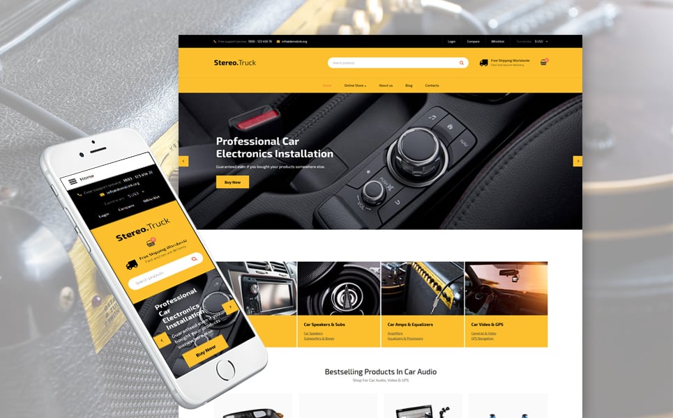 Car Audio Responsive VirtueMart Template New Screenshots BIG