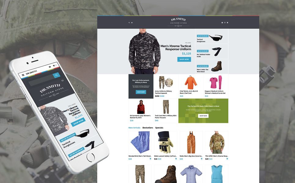 Dr. Smith - Uniform Store OpenCart Template New Screenshots BIG