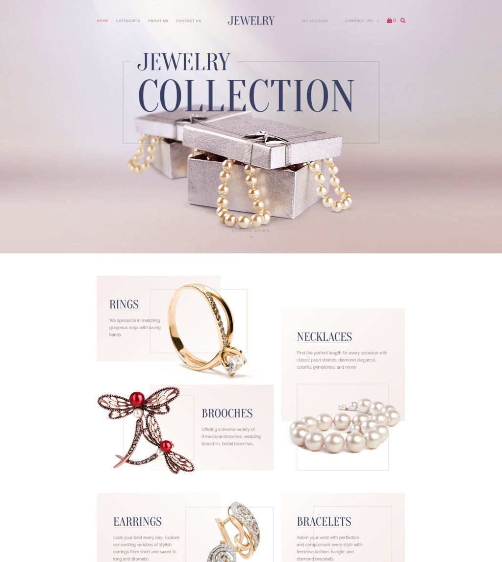 Jewelry Collection Responsive Shopify Template