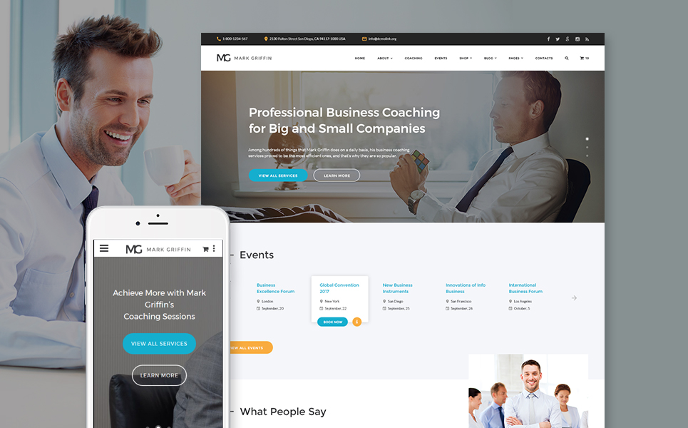 Mark Griffin - Business Coach Responsive Multipage Website Template New Screenshots BIG