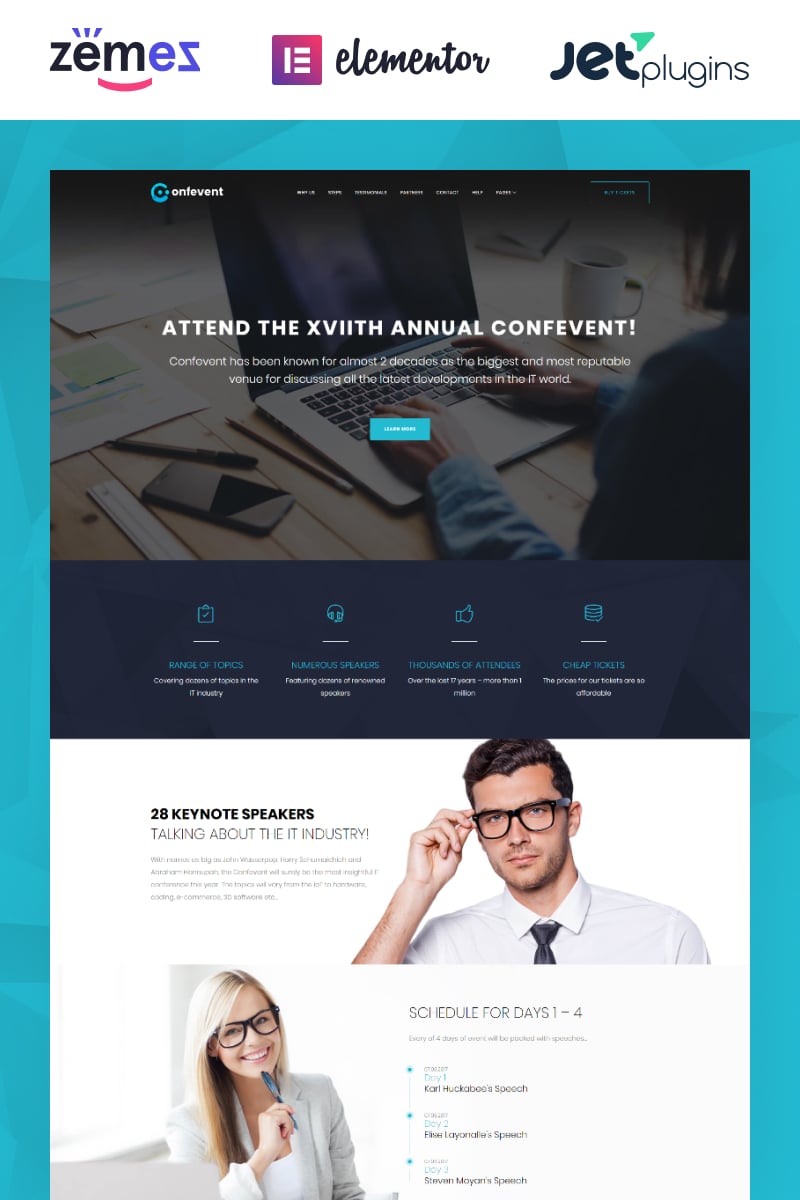 Responsive Confevent - Event Landing Page Wordpress #62307