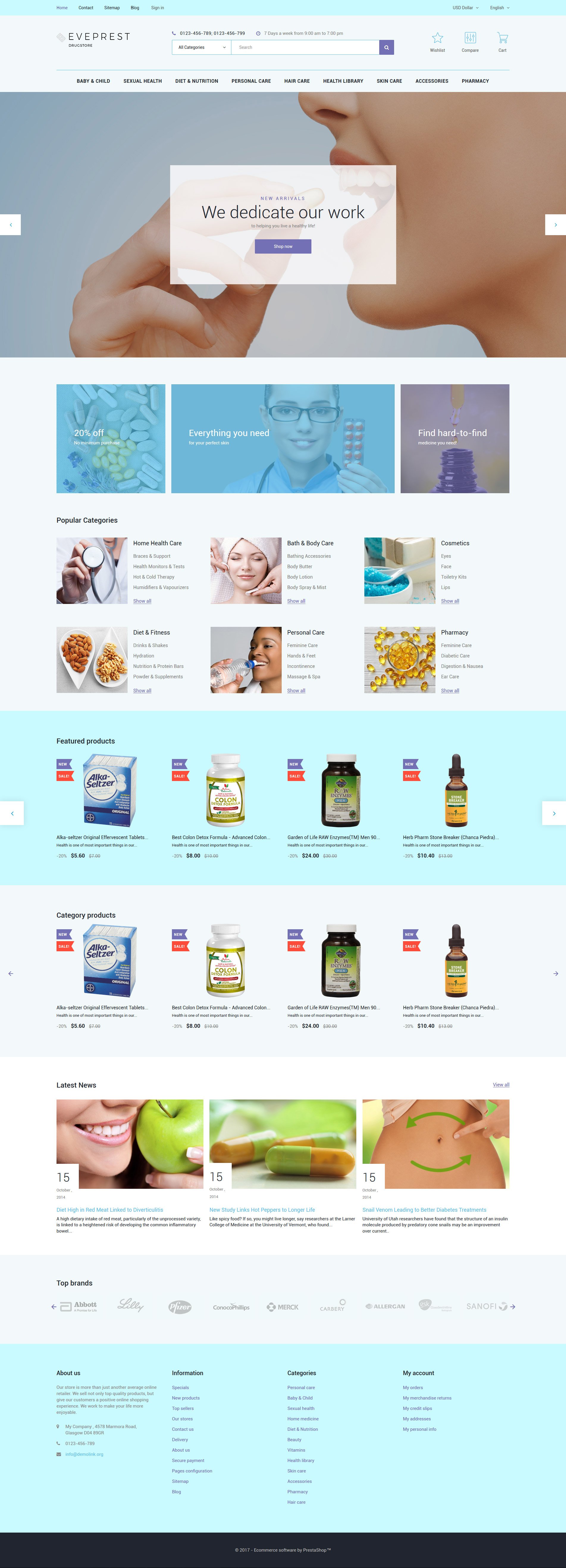 Responsive Eveprest - Drugstore Prestashop #62336 - Ekran resmi