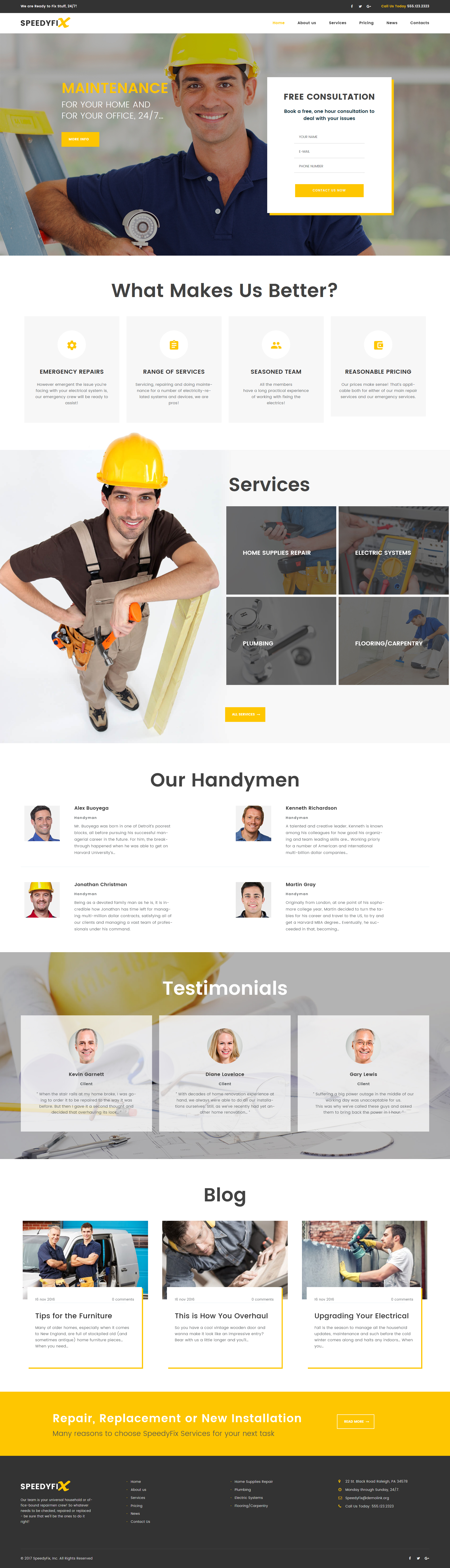 Responsivt SpeedyFix - Handyman Services WordPress-tema #62371