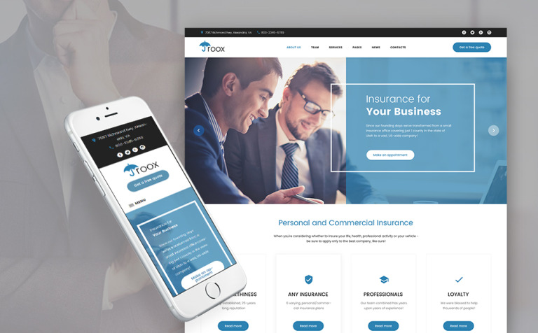 Roox - Insurance WPML ready WordPress Template Big Screenshot Roox - Insurance WordPress Theme New Screenshots BIG