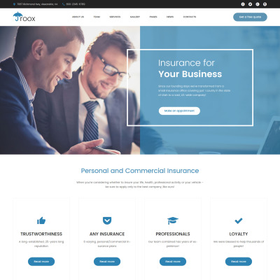 Roox Insurance Wordpress Theme