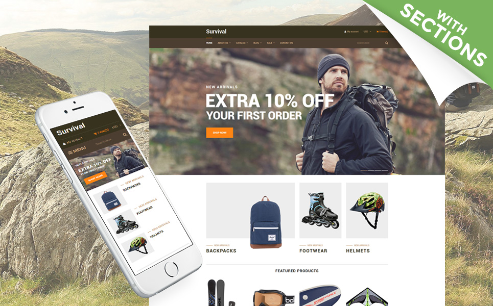 Survival - Travel Equipment Shopify Theme New Screenshots BIG