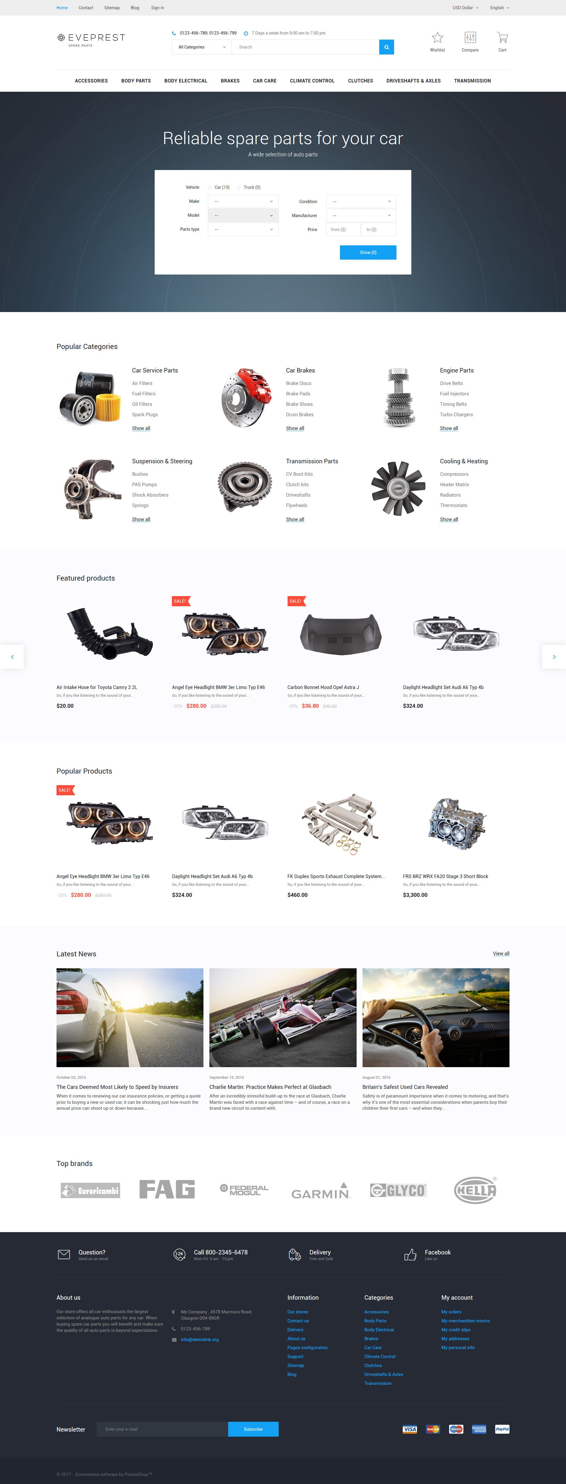 Tema De PrestaShop "Eveprest - Repuestos" #62342