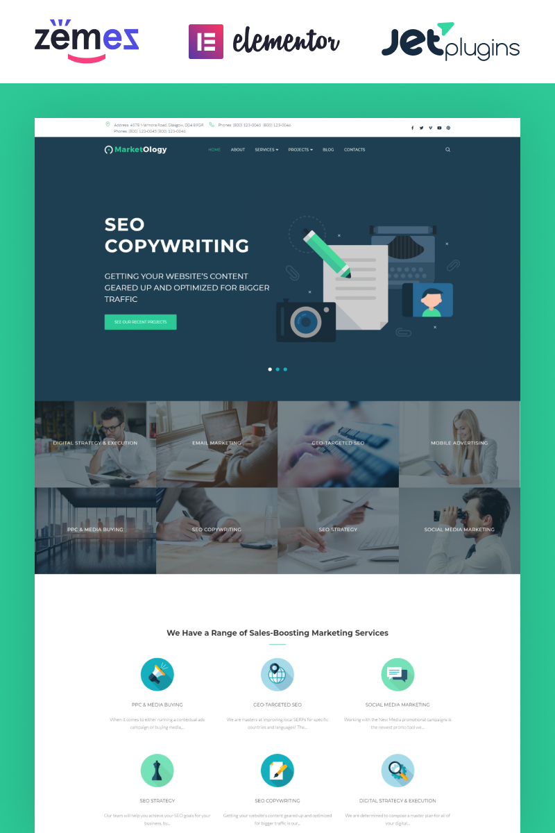 WordPress Theme namens "MarketOlogy - SEO und Marketing-Agentur" #62344