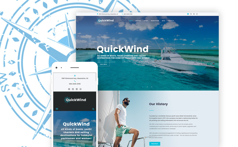 Yachting & Voyage Charter WPML ready WordPress Template Big Screenshot Yachting & Voyage Charter WordPress Theme New Screenshots BIG
