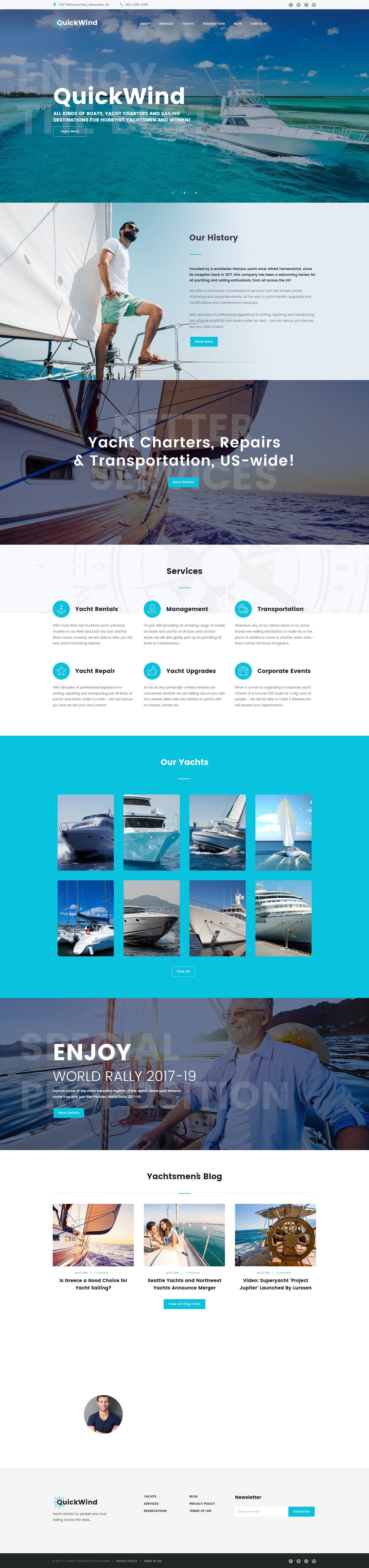 Yachting & Voyage Charter WordPress Theme New Screenshots BIG