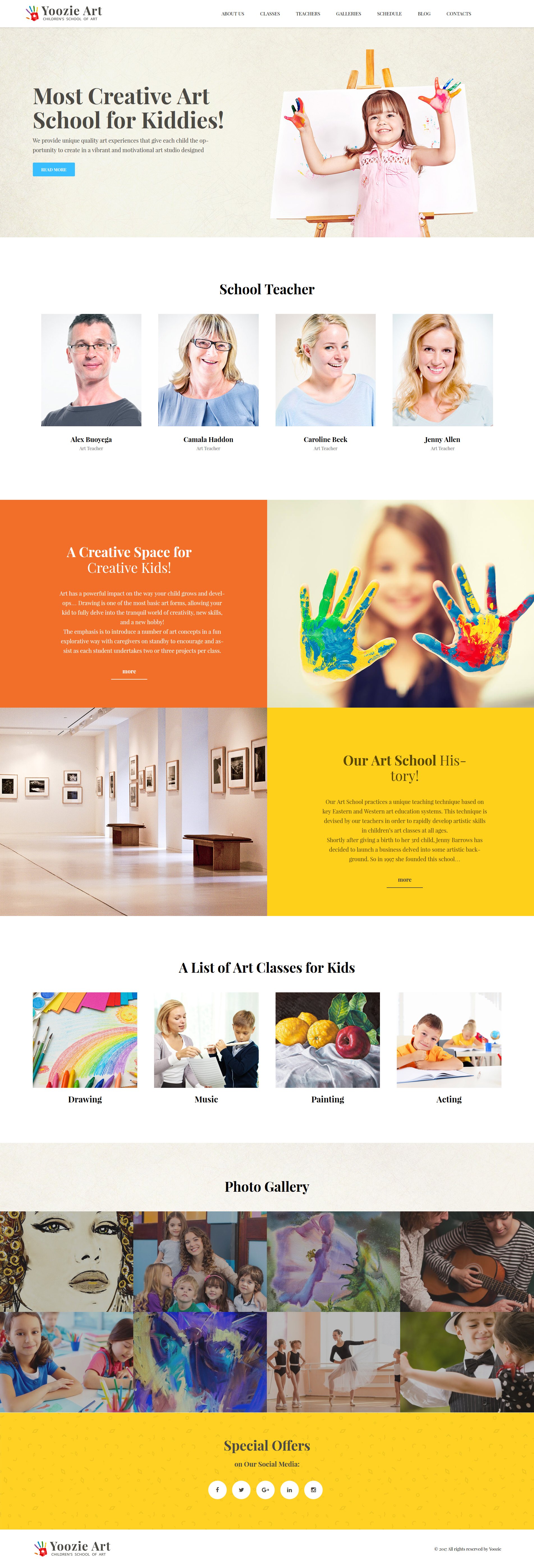 Yoozie - Children Art School WordPress Theme Tema WordPress №62385