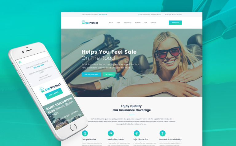 Car Protect - Auto Insurance Responsive WordPress Theme Big Screenshot Car Protect - Auto Insurance WordPress Theme New Screenshots BIG