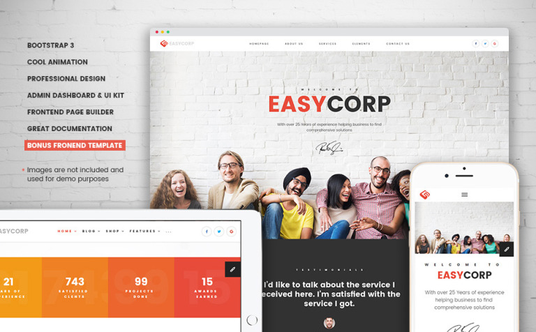 Business EazyCorp - Multipurpose Web Template with Admin Dashboard and Builder Big Screenshot EazyCorp - Multipurpose Web Template with Admin Dashboard and Builder New Screenshots BIG
